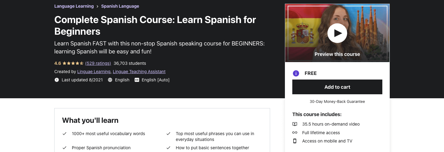 Complete Spanish Course: Learn Spanish for Beginners