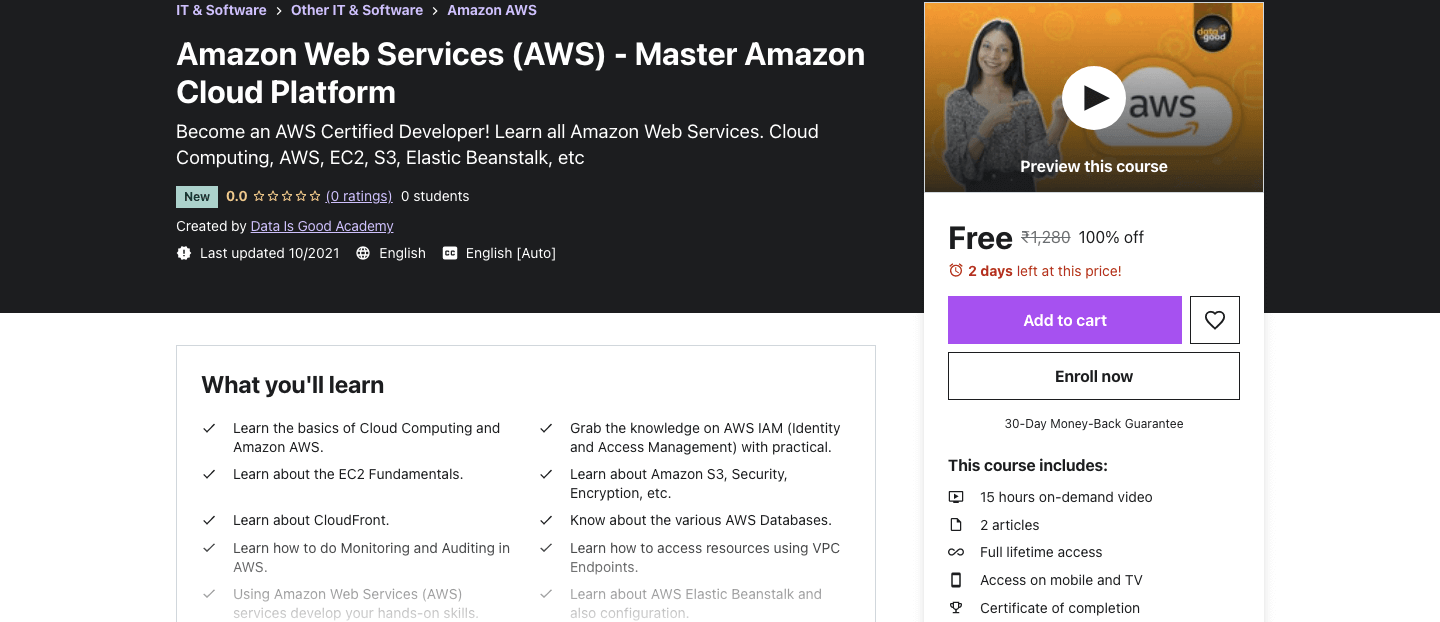 Amazon Web Services (AWS) - Master Amazon Cloud Platform