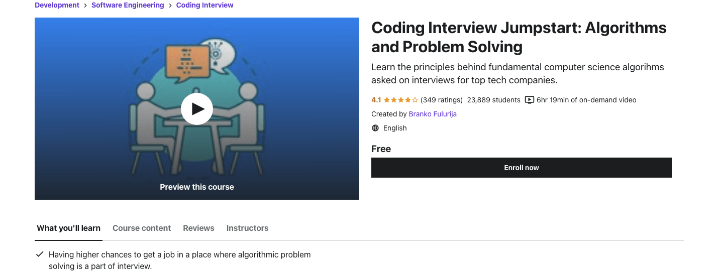 Coding Interview Jumpstart: Algorithms and Problem Solving