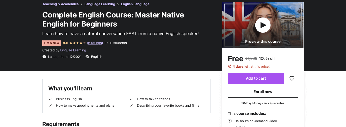 Complete English Course: Master Native English for Beginners