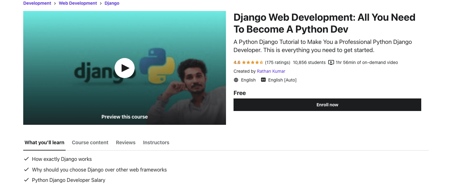 Django Web Development: All You Need To Become A Python Dev