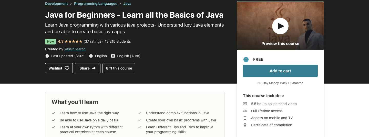 Java for Beginners - Learn all the Basics of Java