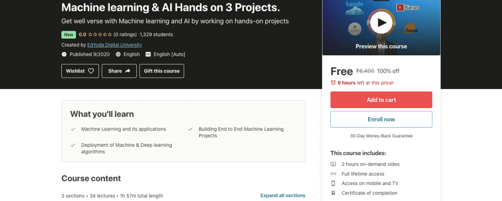 Learn Machine learning & AI (Including Hands-on 3 Projects)