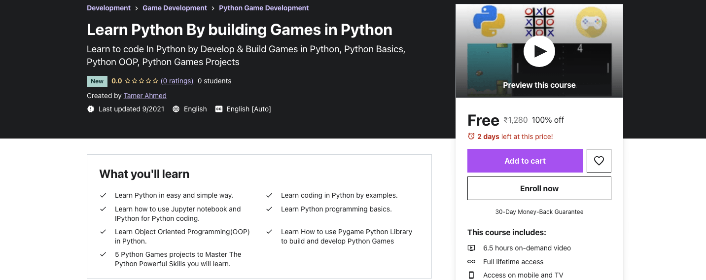 Learn Python By building Games in Python