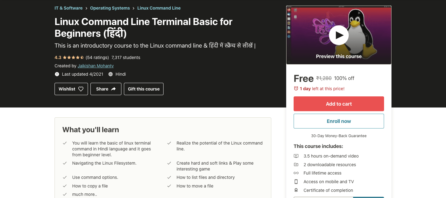 Linux Command Line Terminal Basic for Beginners (In Hindi)