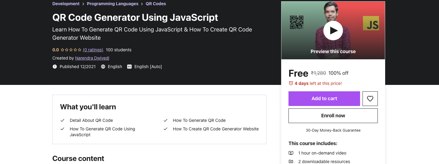 QR Code Generator Using JavaScript