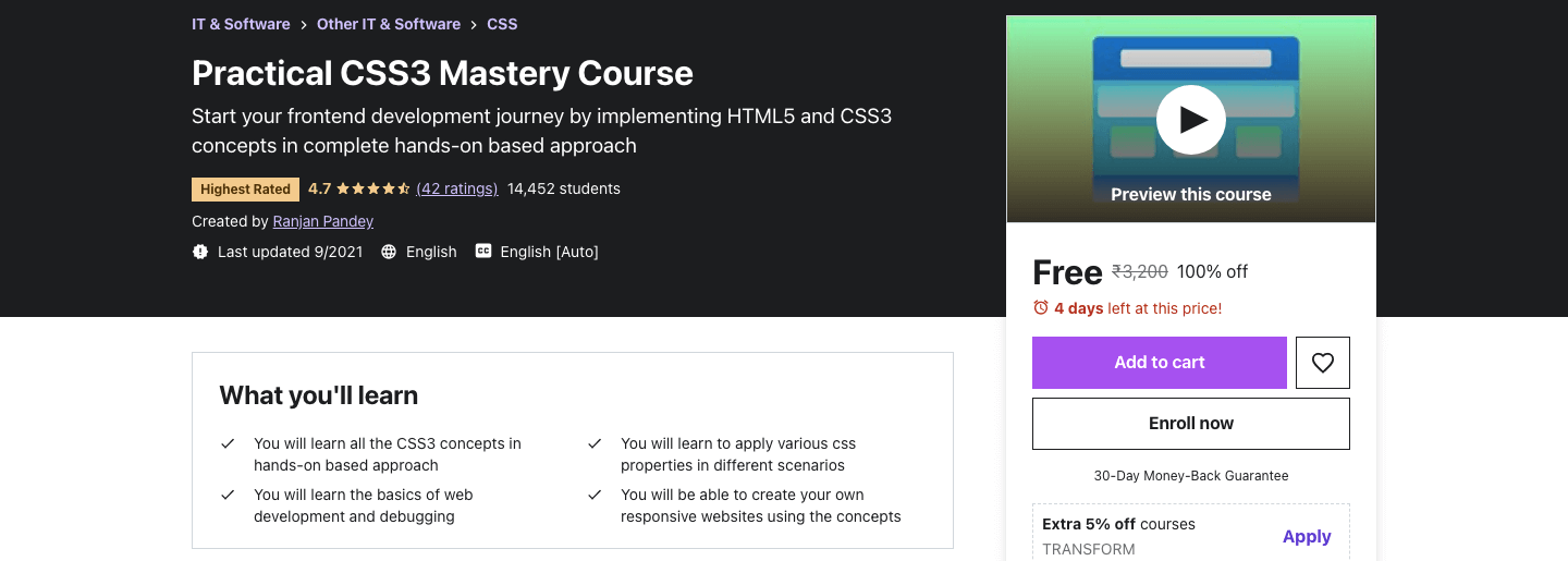 Practical CSS3 Mastery Course