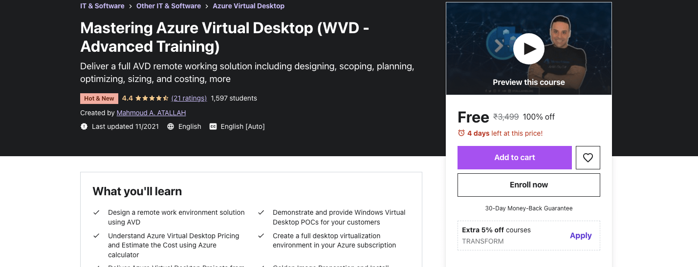 Mastering Azure Virtual Desktop (WVD - Advanced Training)