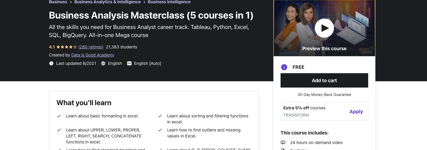 Business Analysis Masterclass (5 courses in 1)