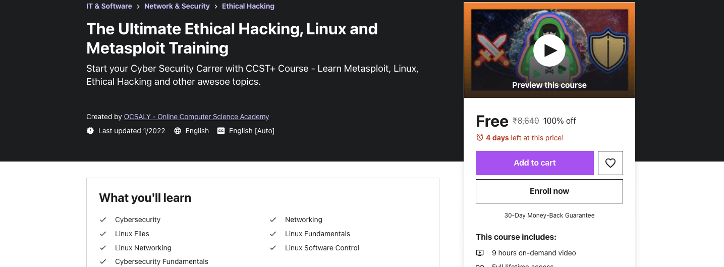 The Ultimate Ethical Hacking, Linux and Metasploit Training