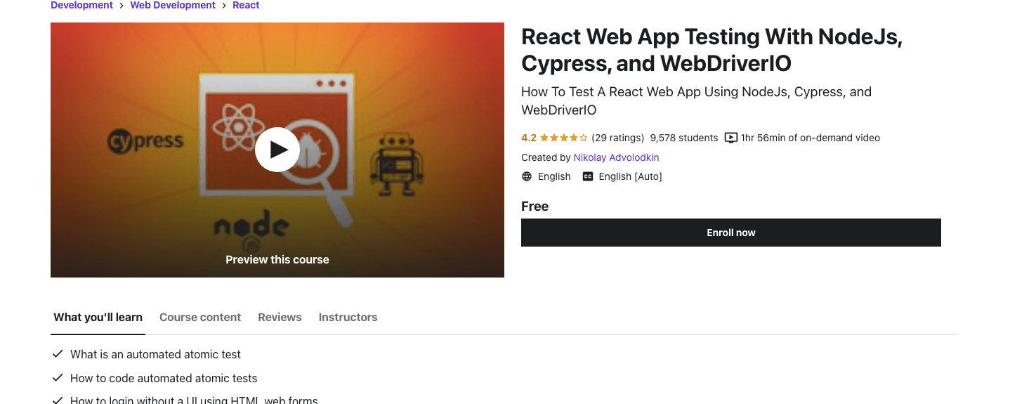 React Web App Testing With NodeJs, Cypress, and WebDriverIO