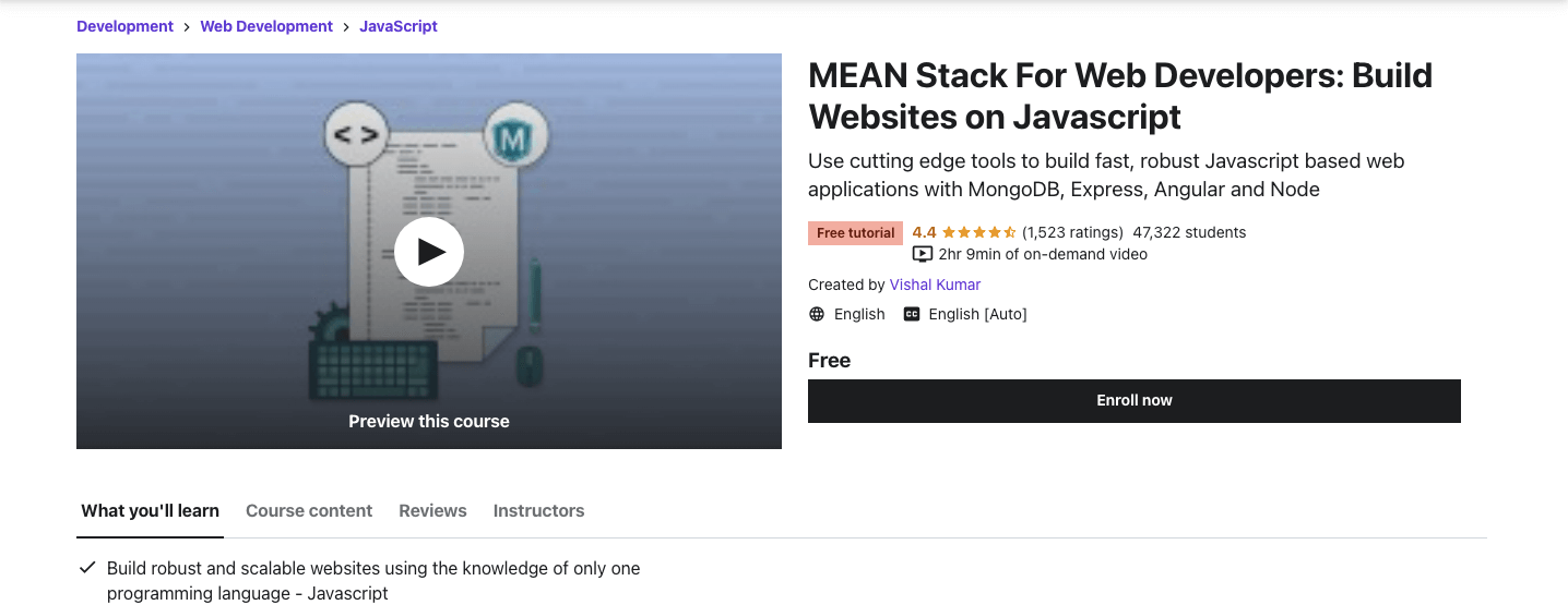 MEAN Stack For Web Developers: Build Websites on Javascript