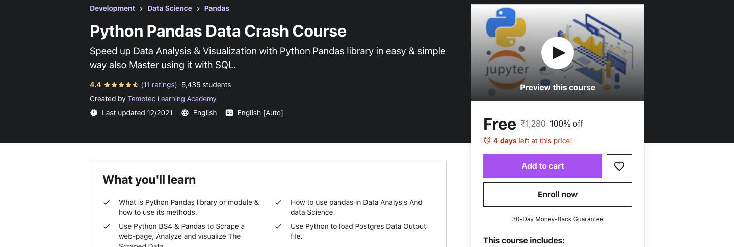 Python Pandas Data Crash Course