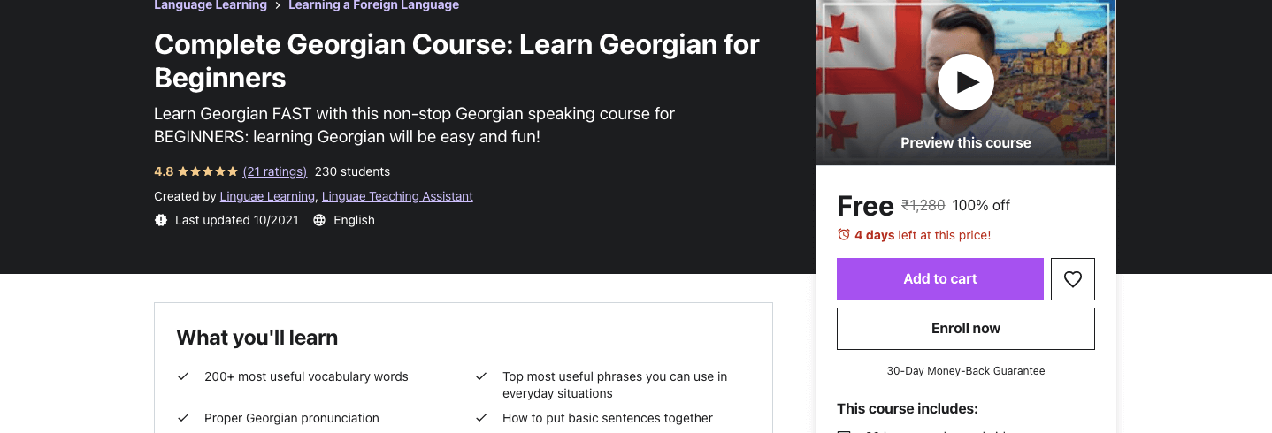 Complete Georgian Course: Learn Georgian for Beginners