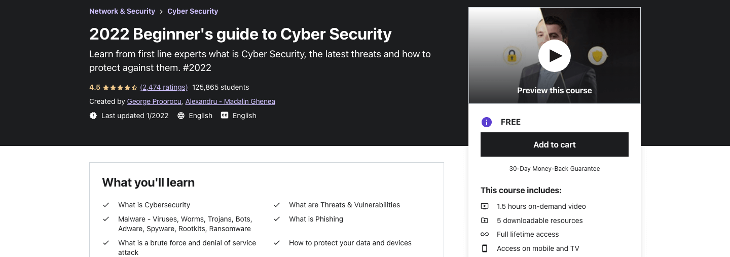2022 Beginner's guide to Cyber Security