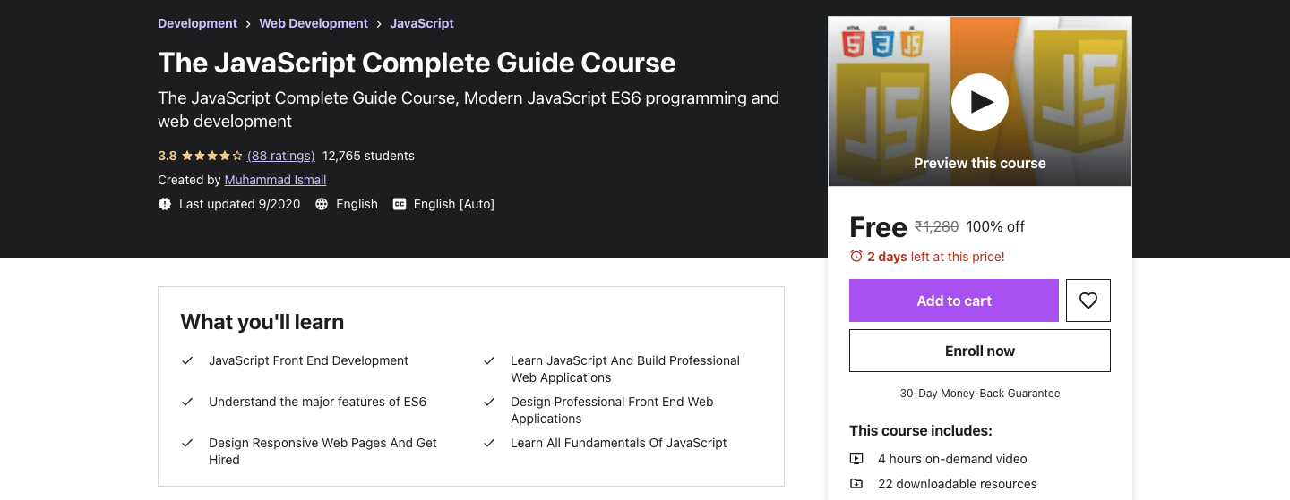 The JavaScript Complete Guide Course