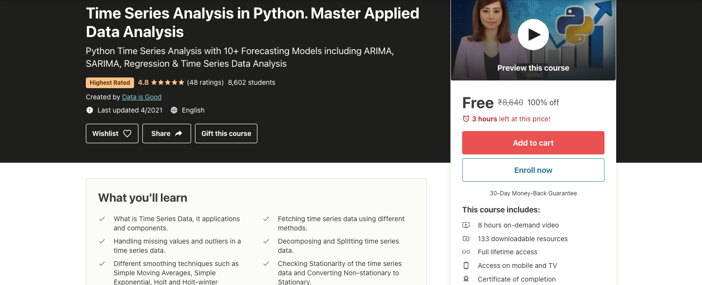 Time Series Analysis in Python. Master Applied Data Analysis