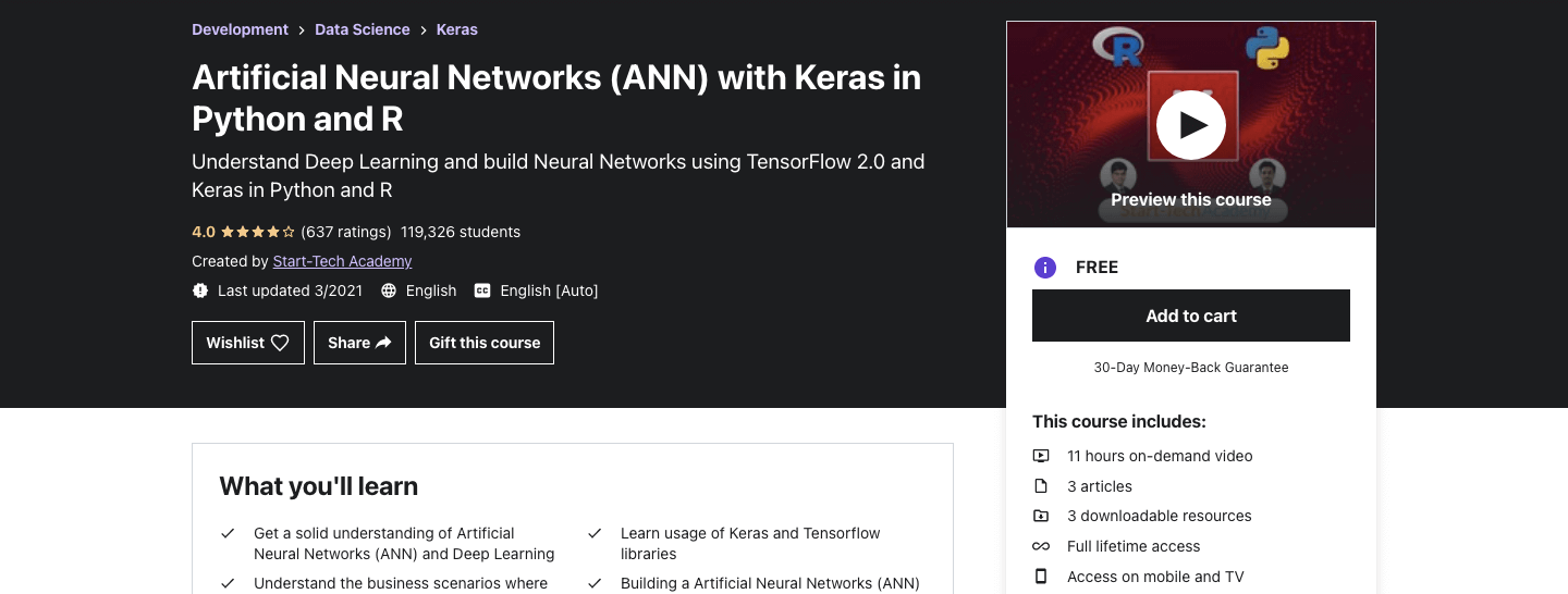 Artificial Neural Networks (ANN) with Keras in Python and R