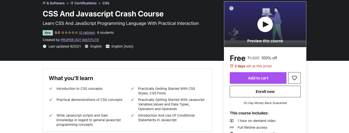 CSS And Javascript Crash Course