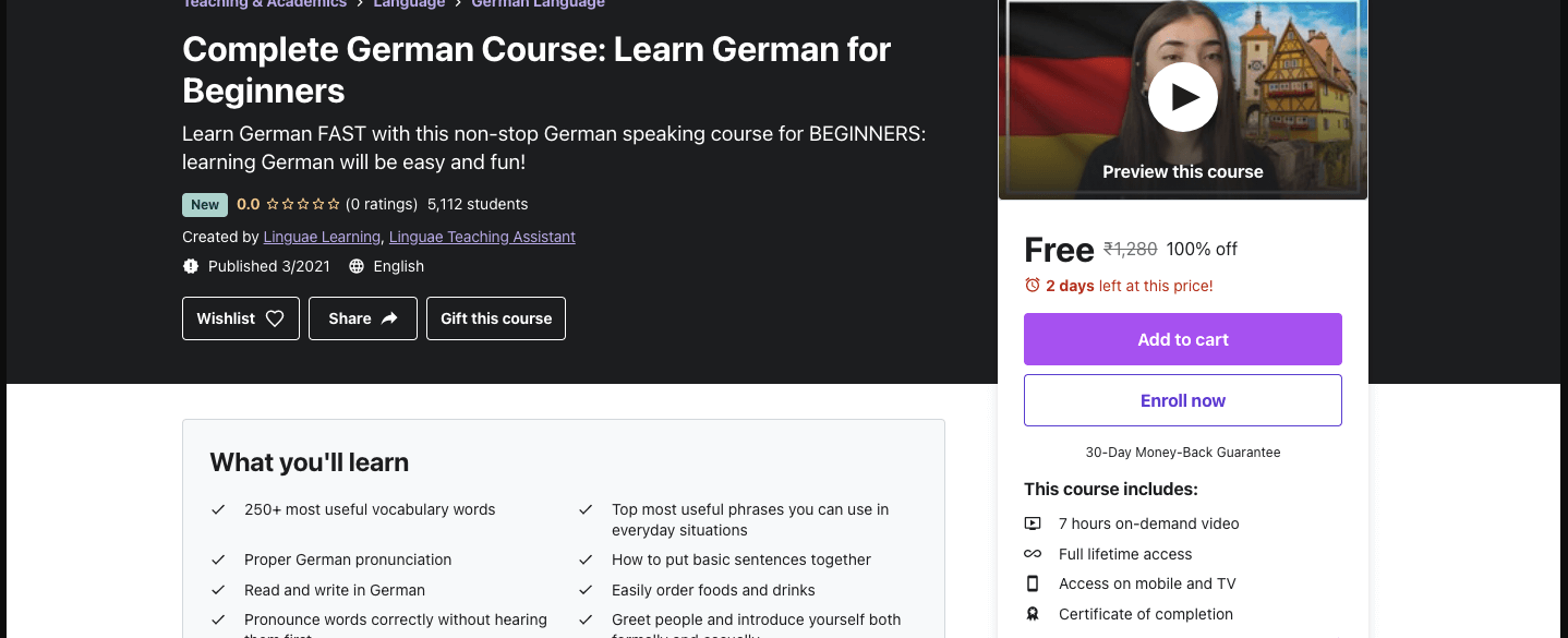 Complete German Course: Learn German for Beginners