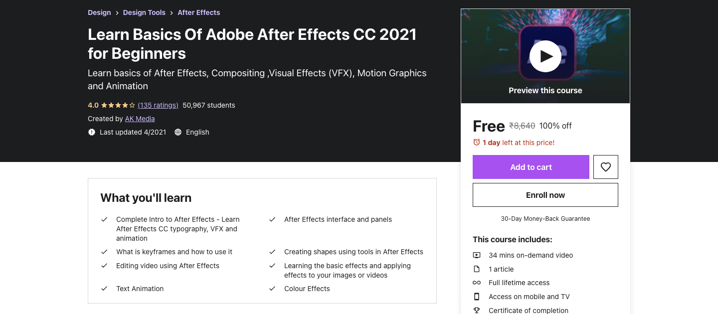 Learn Basics Of Adobe After Effects CC 2022 for Beginners