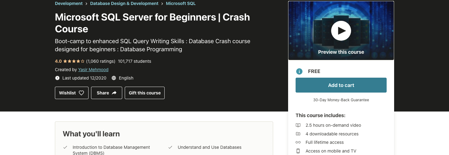 Microsoft SQL Server for Beginners | Crash Course