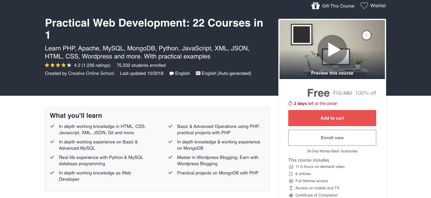 Practical Web Development: 22 Courses in 1