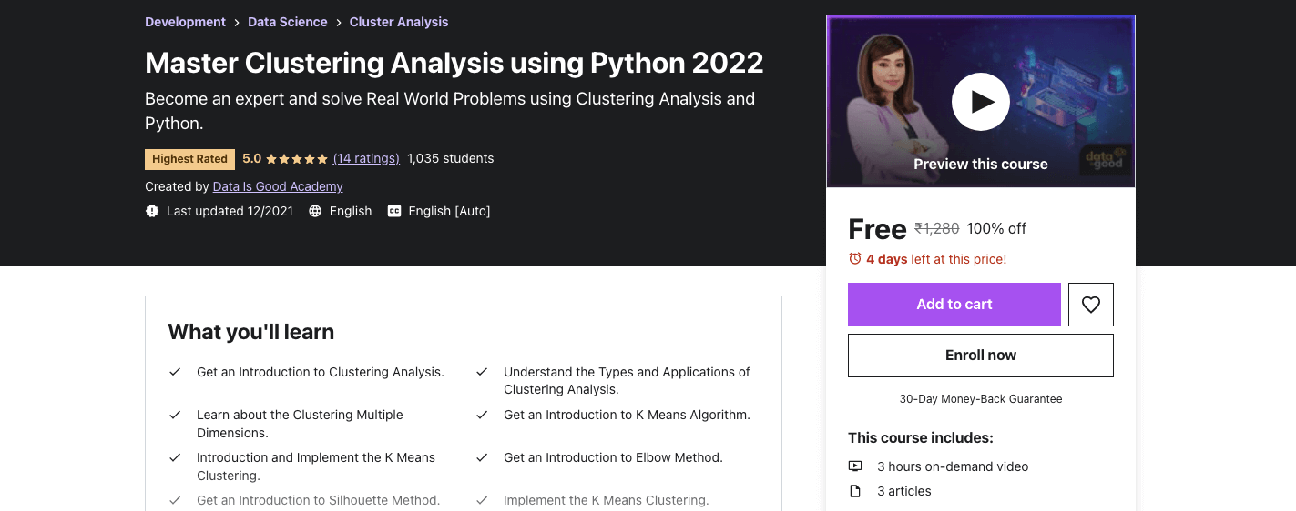 Master Clustering Analysis using Python 2022