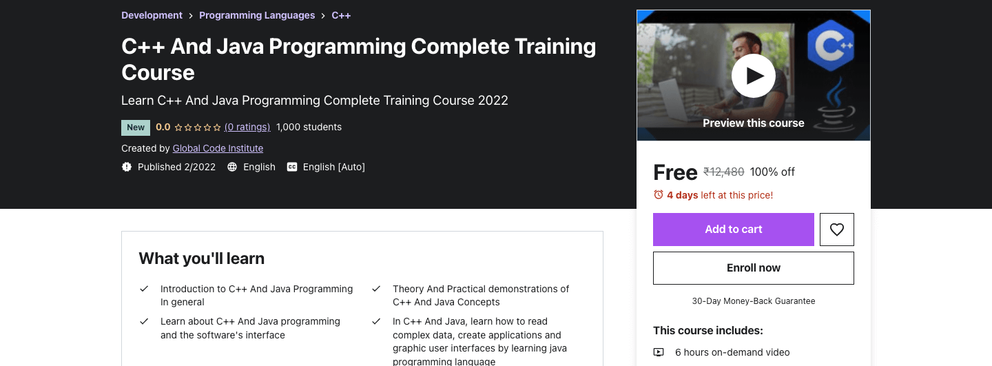 C++ And Java Programming Complete Training Course