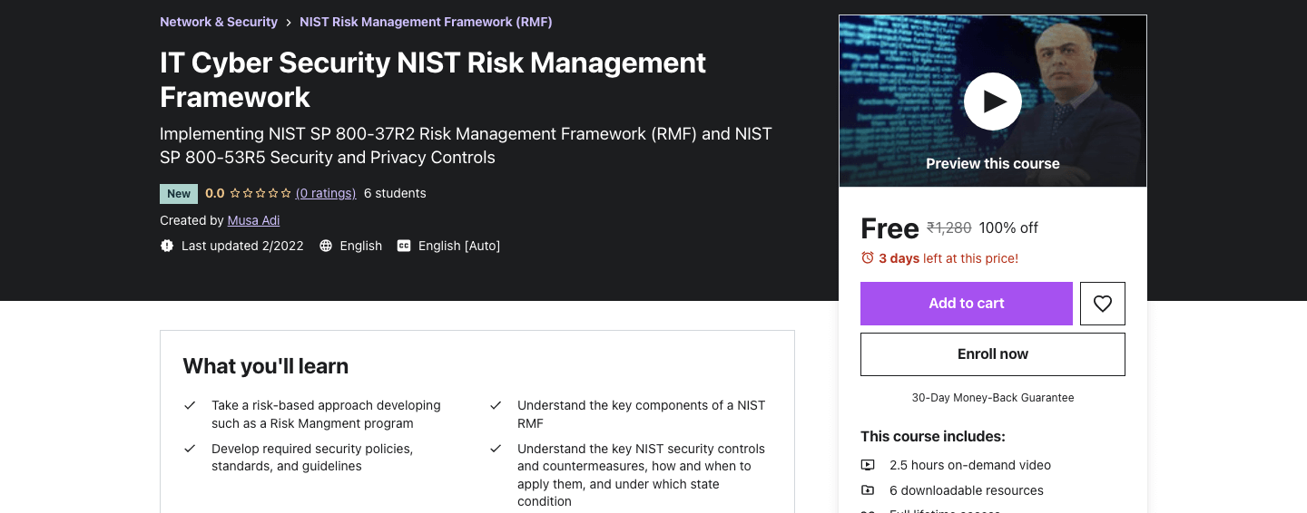 IT Cyber Security NIST Risk Management Framework