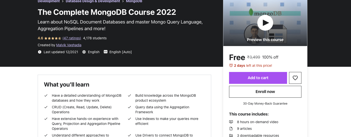 The Complete MongoDB Course 2022