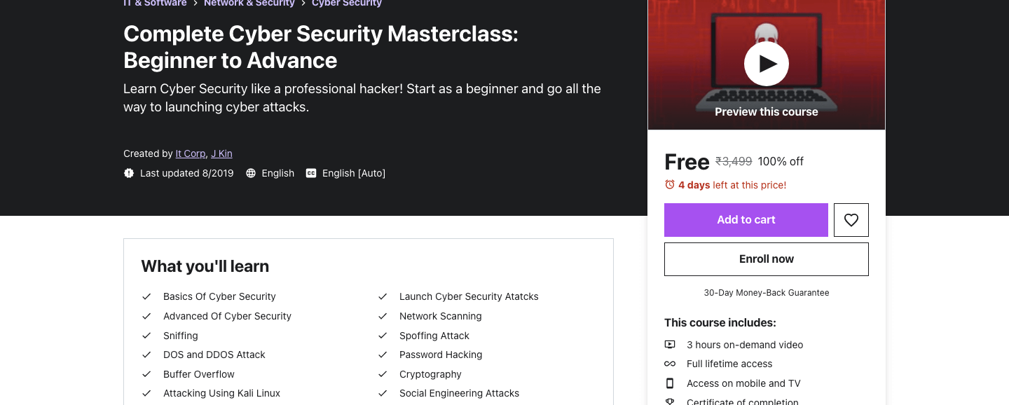 Complete Cyber Security Masterclass: Beginner to Advance