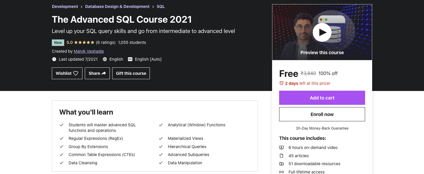 The Advanced SQL Course