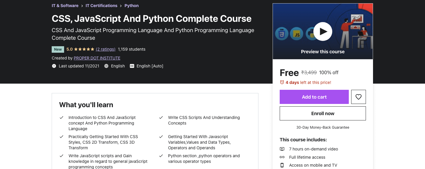 CSS, JavaScript And Python Complete Course