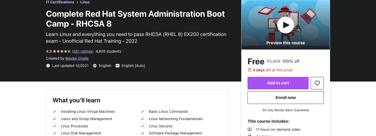 Complete Red Hat System Administration Boot Camp - RHCSA 8