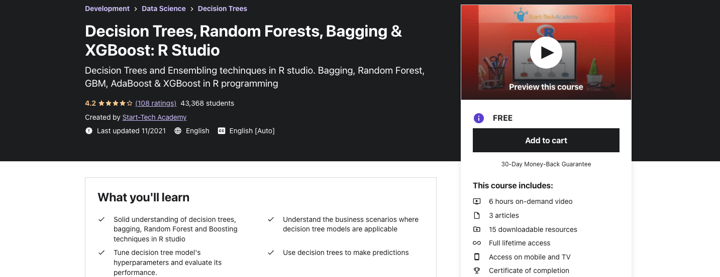 Decision Trees, Random Forests, Bagging & XGBoost: R Studio