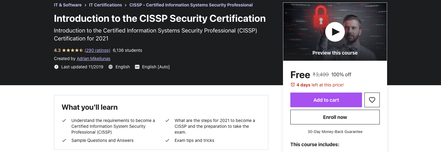 Introduction to the CISSP Security Certification
