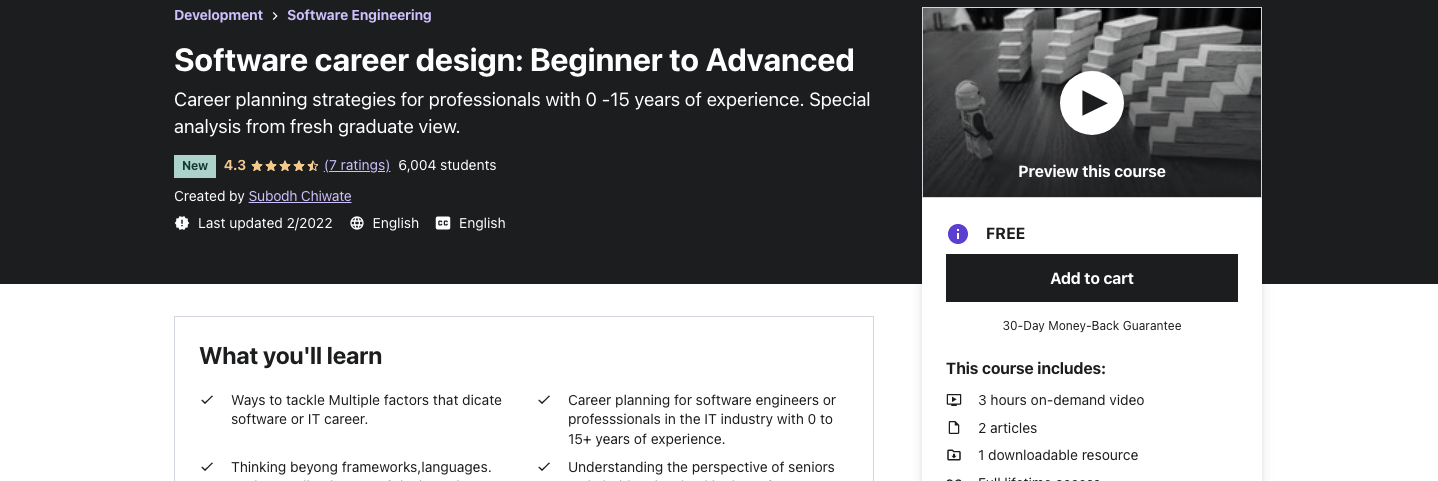 Software career design: Beginner to Advanced