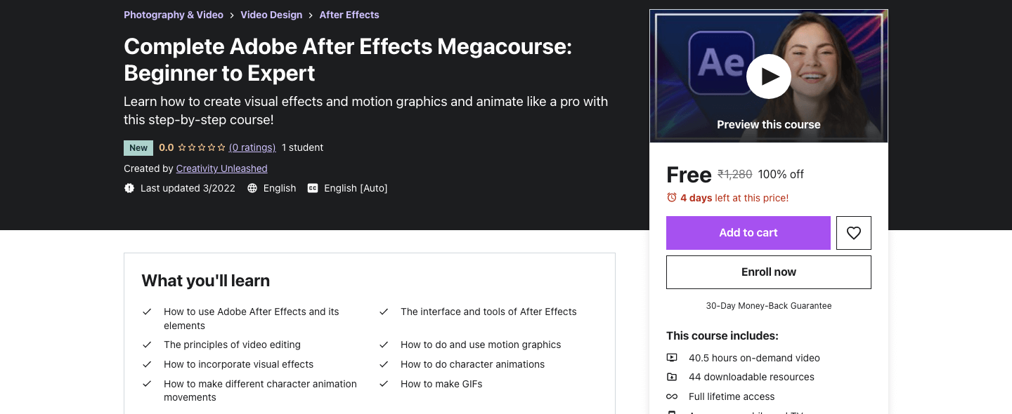 Complete Adobe After Effects Megacourse: Beginner to Expert