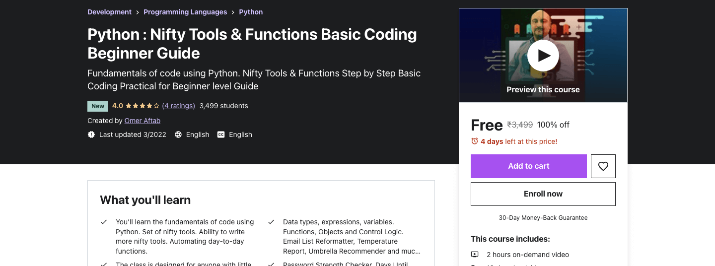 Python : Nifty Tools & Functions Basic Coding Beginner Guide