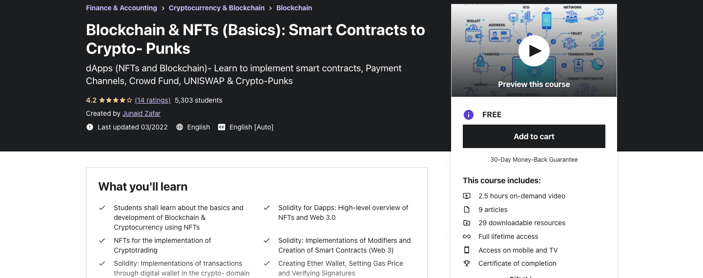Blockchain & NFTs (Basics): Smart Contracts to Crypto- Punks