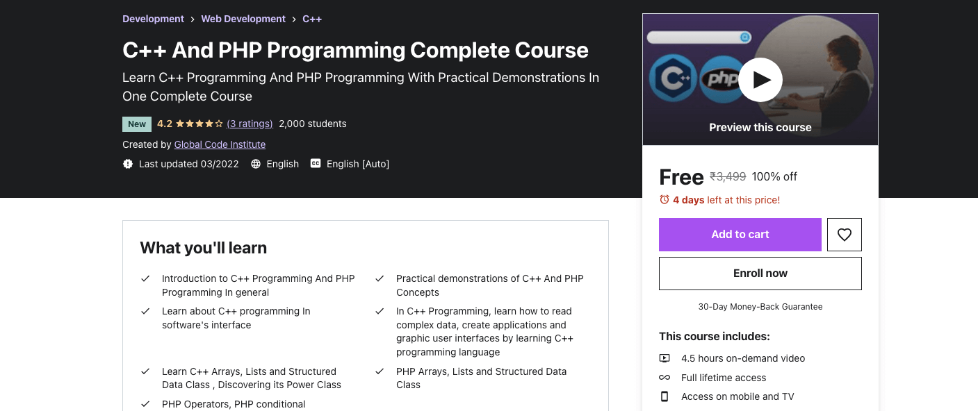 C++ And PHP Programming Complete Course