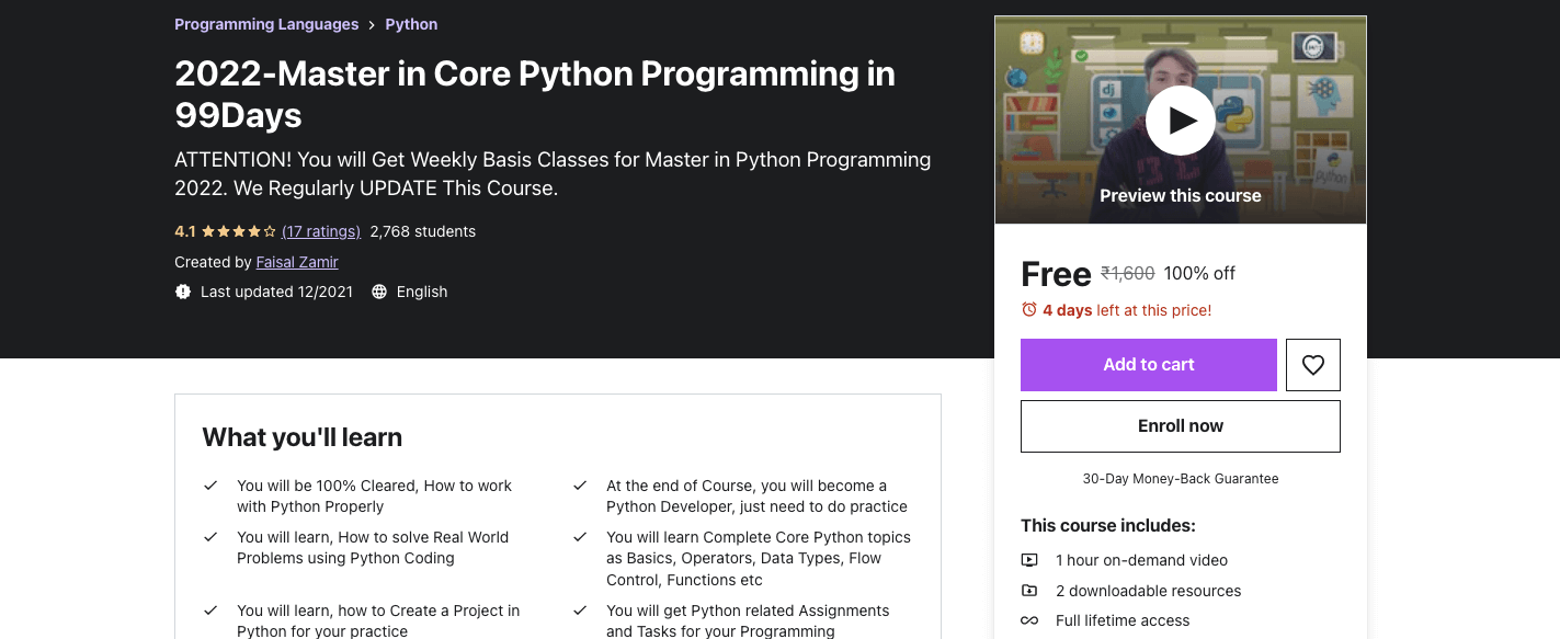 2022-Master in Core Python Programming in 99Days