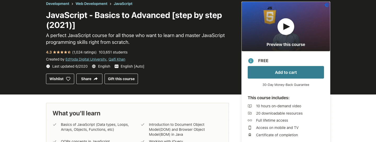 JavaScript - Basics to Advanced [step by step (2021)]