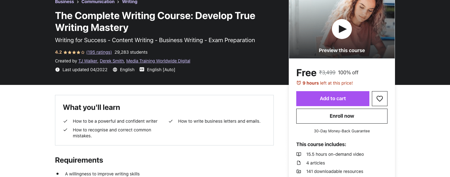 The Complete Writing Course: Develop True Writing Mastery