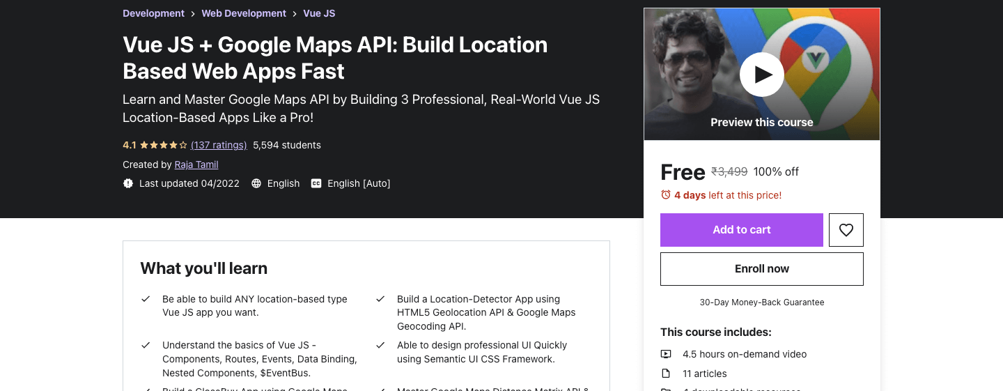 Vue JS + Google Maps API: Build Location Based Web Apps Fast