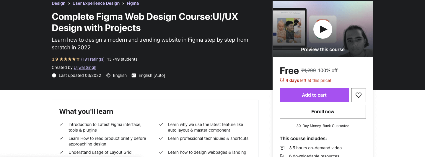Complete Figma Web Design Course:UI/UX Design with Projects