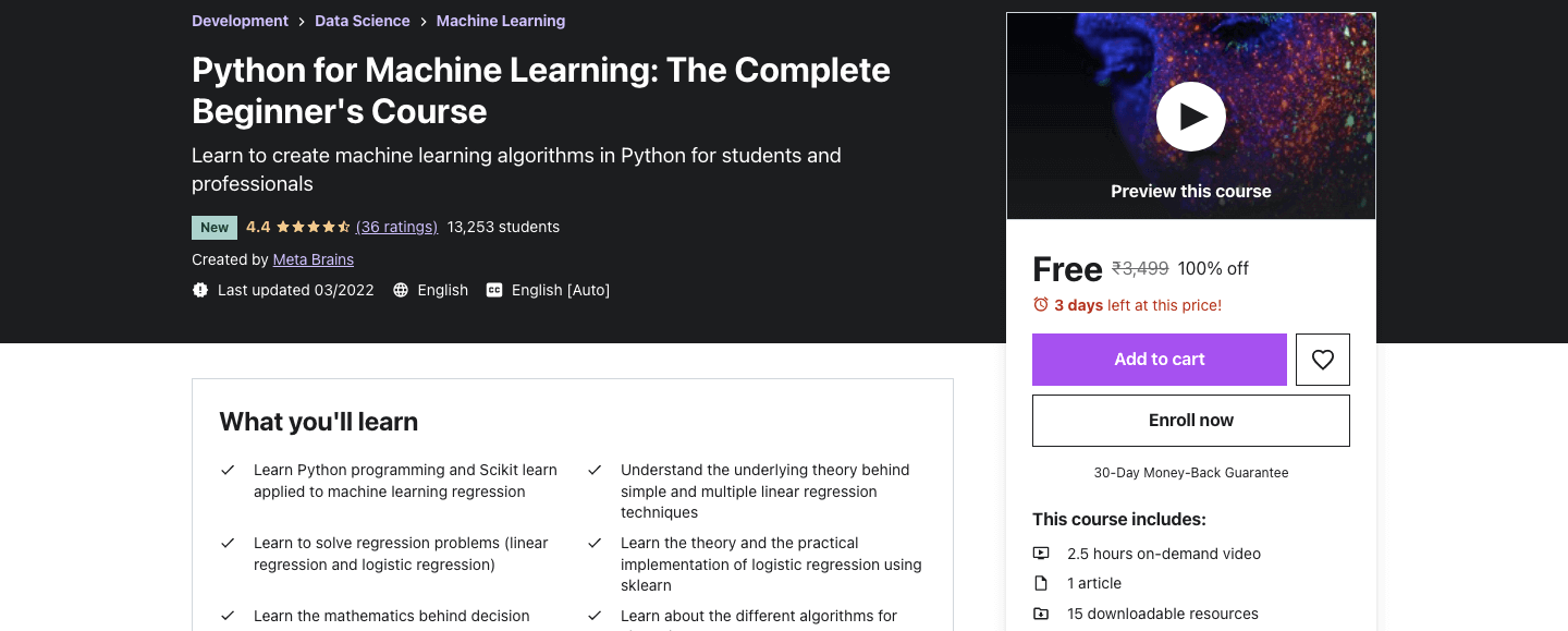 Python for Machine Learning: The Complete Beginner's Course