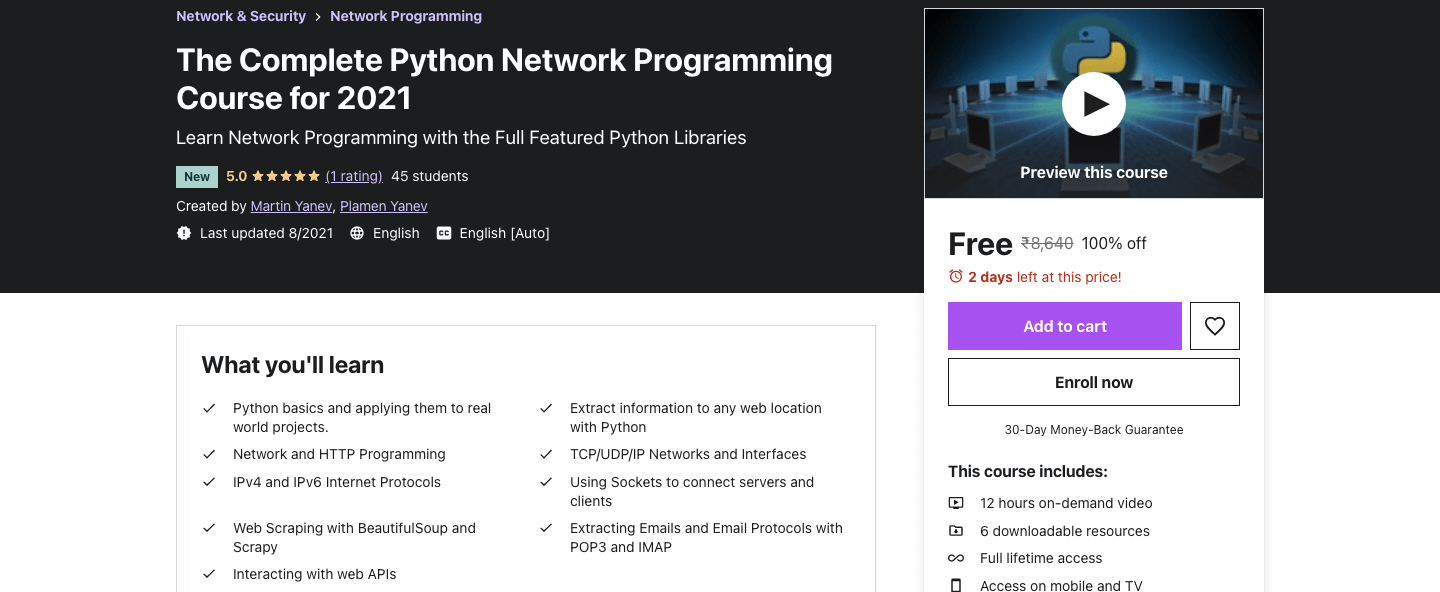 The Complete Python Network Programming Course for 2022