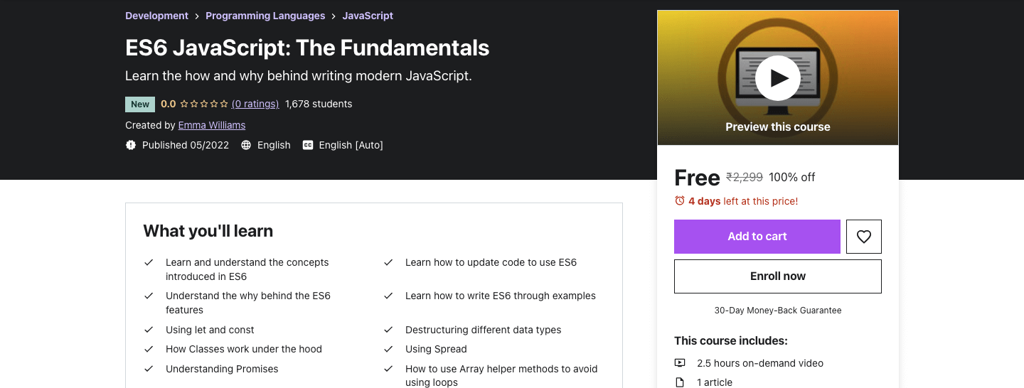 ES6 JavaScript: The Fundamentals